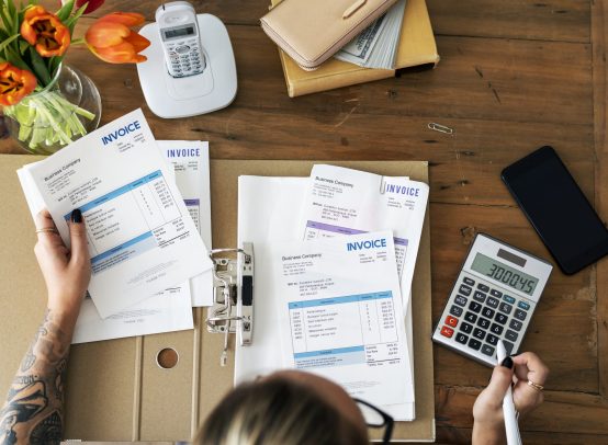 Woman doing accounting